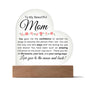 To My Beautiful Mom - Acrylic Heart Plaque w/Base