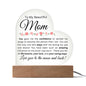 To My Beautiful Mom - Acrylic Heart Plaque w/Base