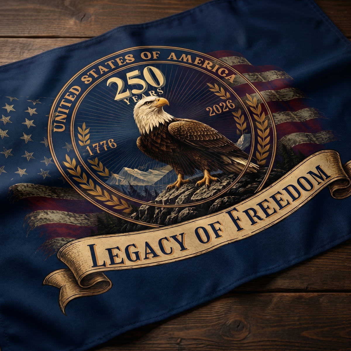 Double-Sided Flag – 'Legacy of Freedom' Eagle American Flag Banner