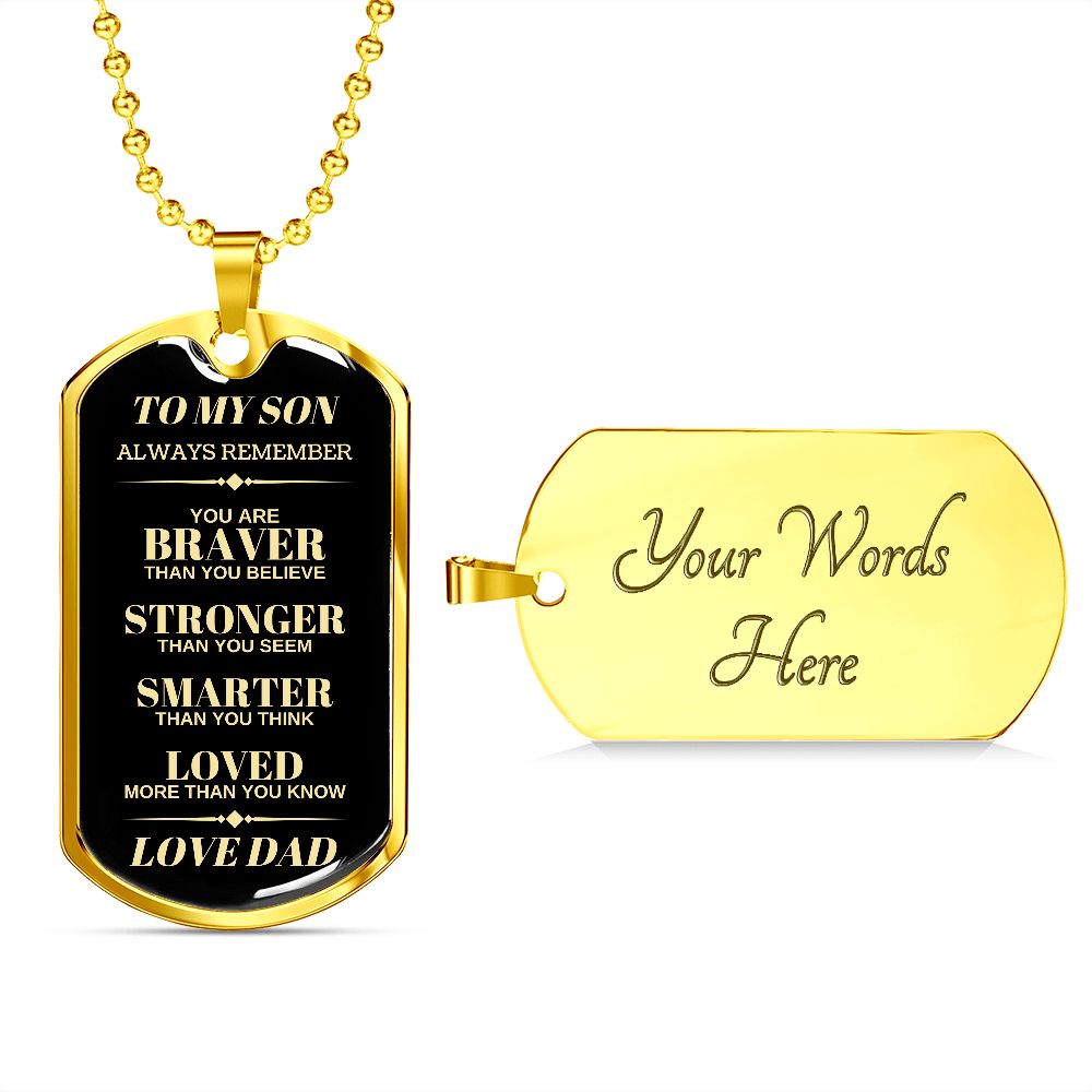 Son Dog Tag | From Dad - Black