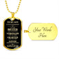 Son Dog Tag | From Dad - Black