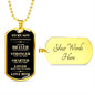 Son Dog Tag | From Mom - Black