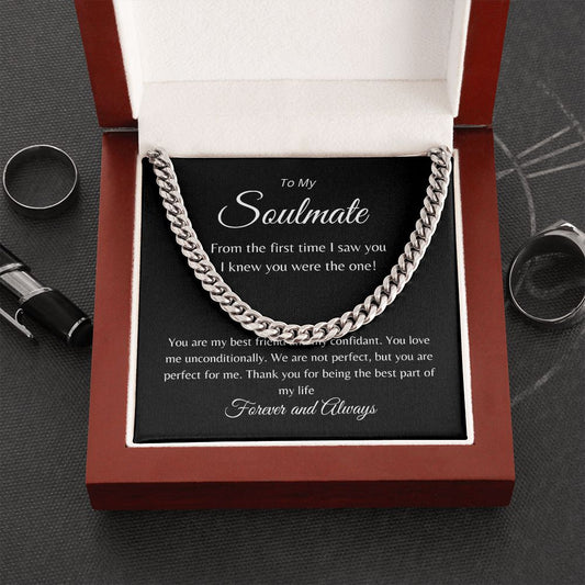 To My Soulmate | Cuban Link Chain Necklace | Soulmate | Husband | Boyfriend | Bestie