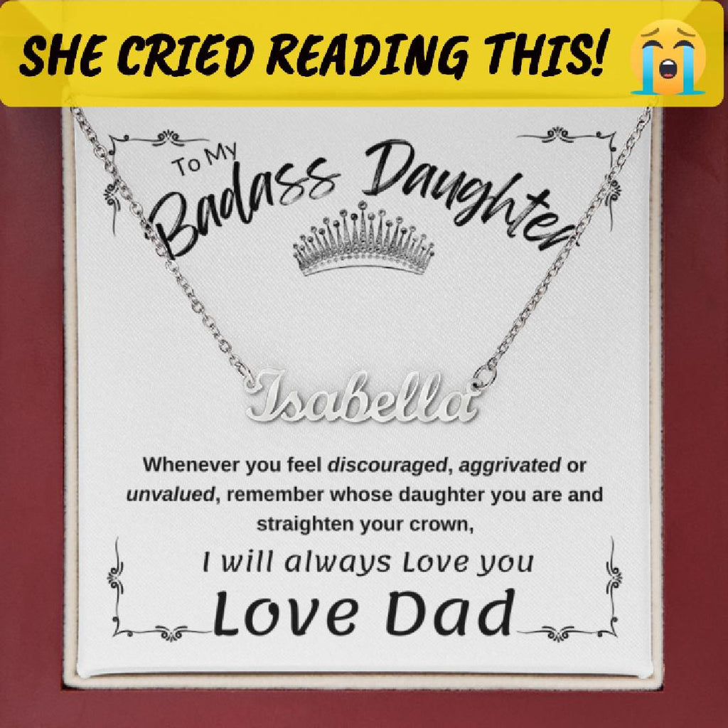 Personalized BasAss Daughter Necklace-From Dad
