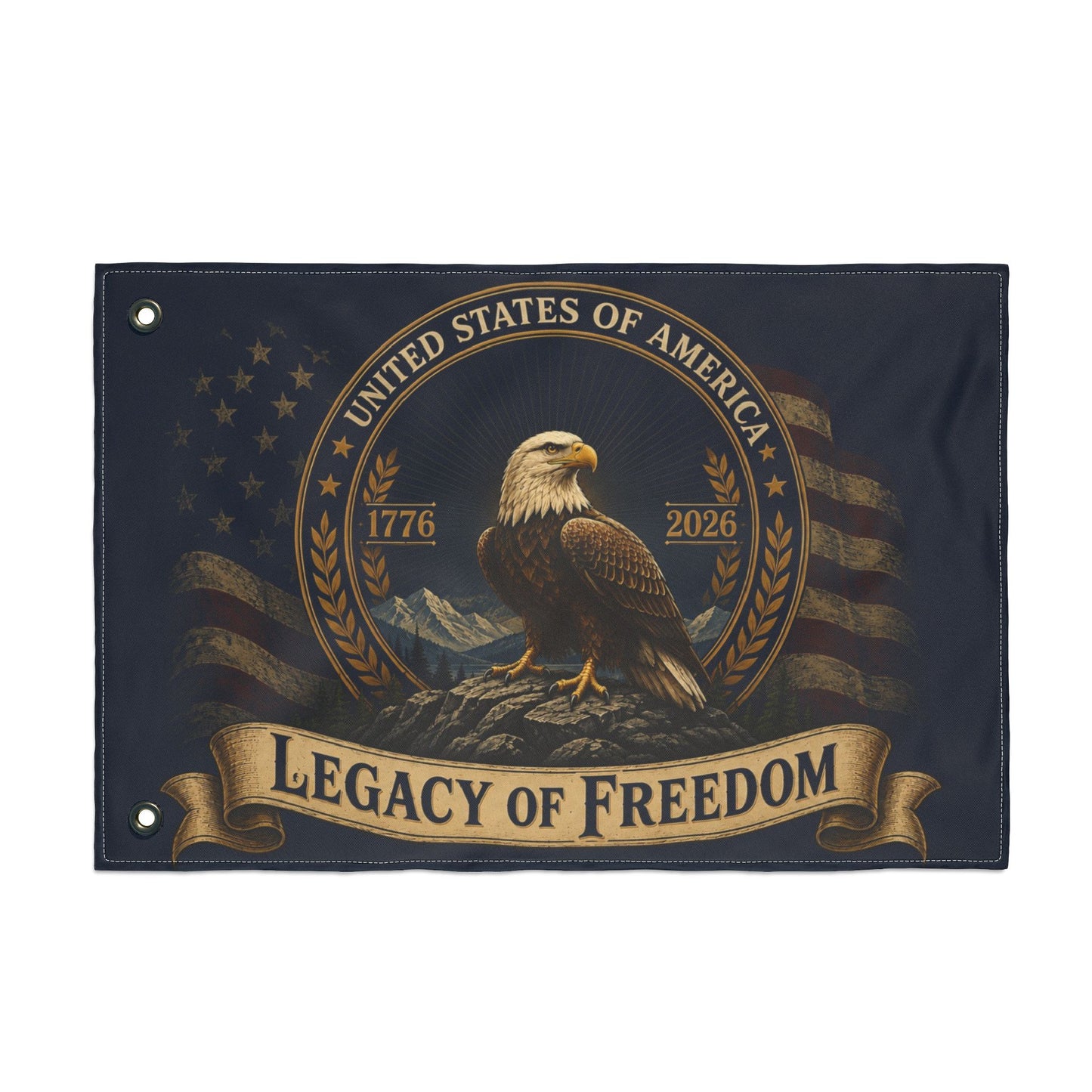 Double-Sided Flag – 'Legacy of Freedom' Eagle American Flag Banner