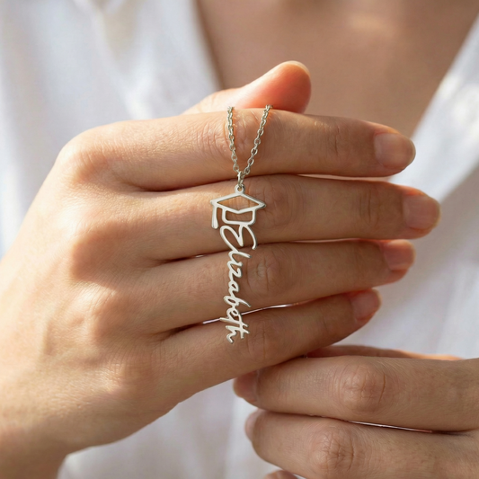 Personalized Graduation Cap Name Necklace