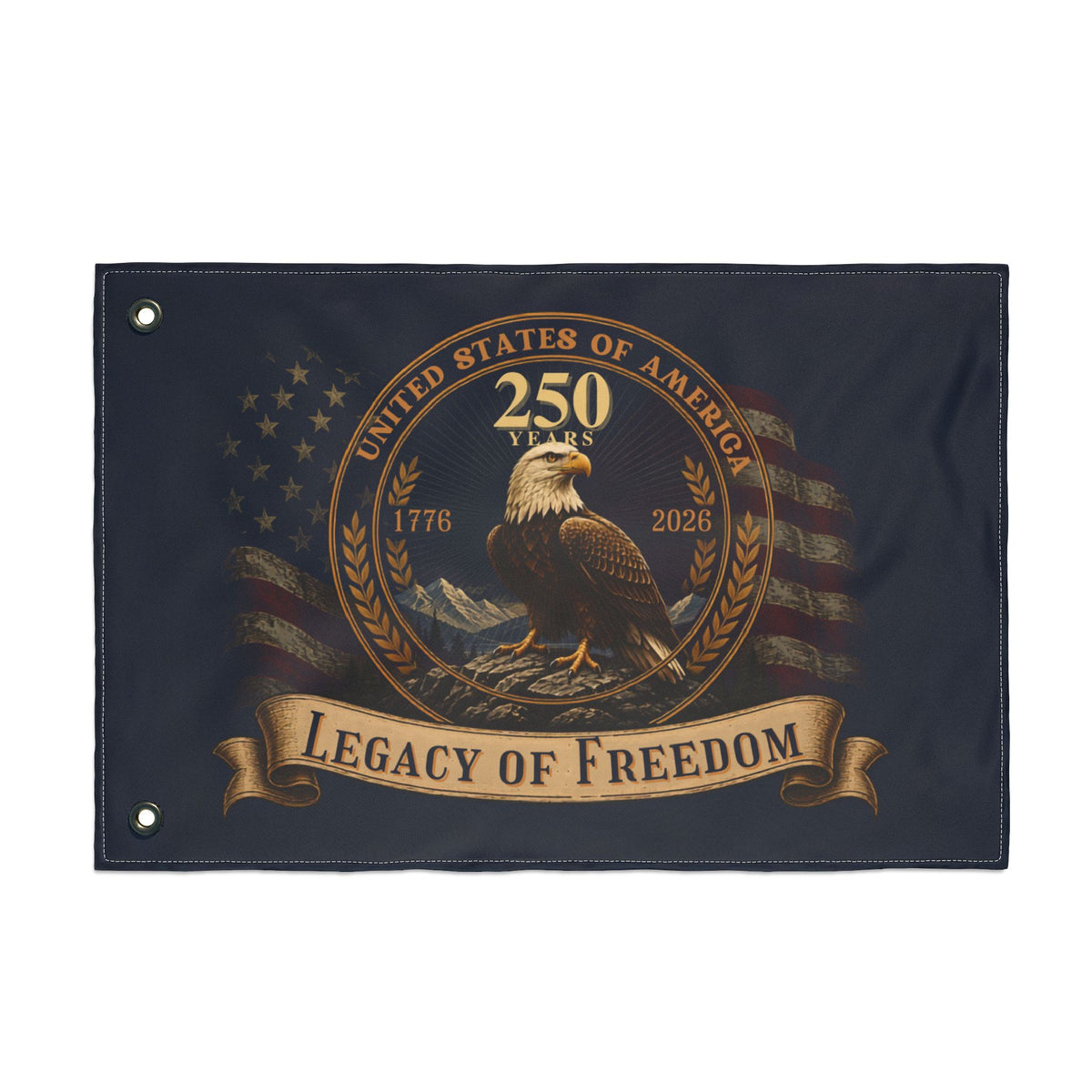 Double-Sided Flag – 'Legacy of Freedom' Eagle American Flag Banner