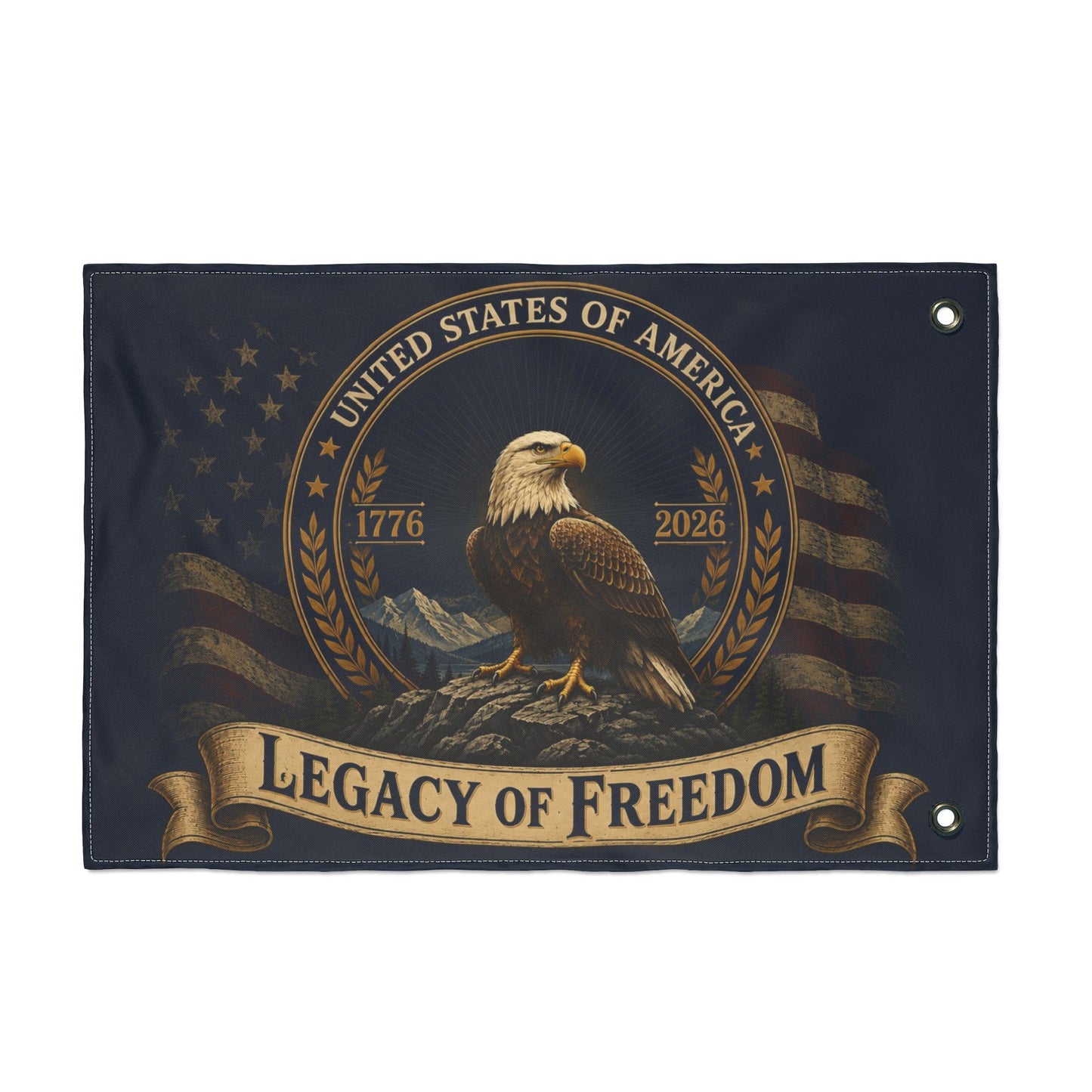 Double-Sided Flag – 'Legacy of Freedom' Eagle American Flag Banner