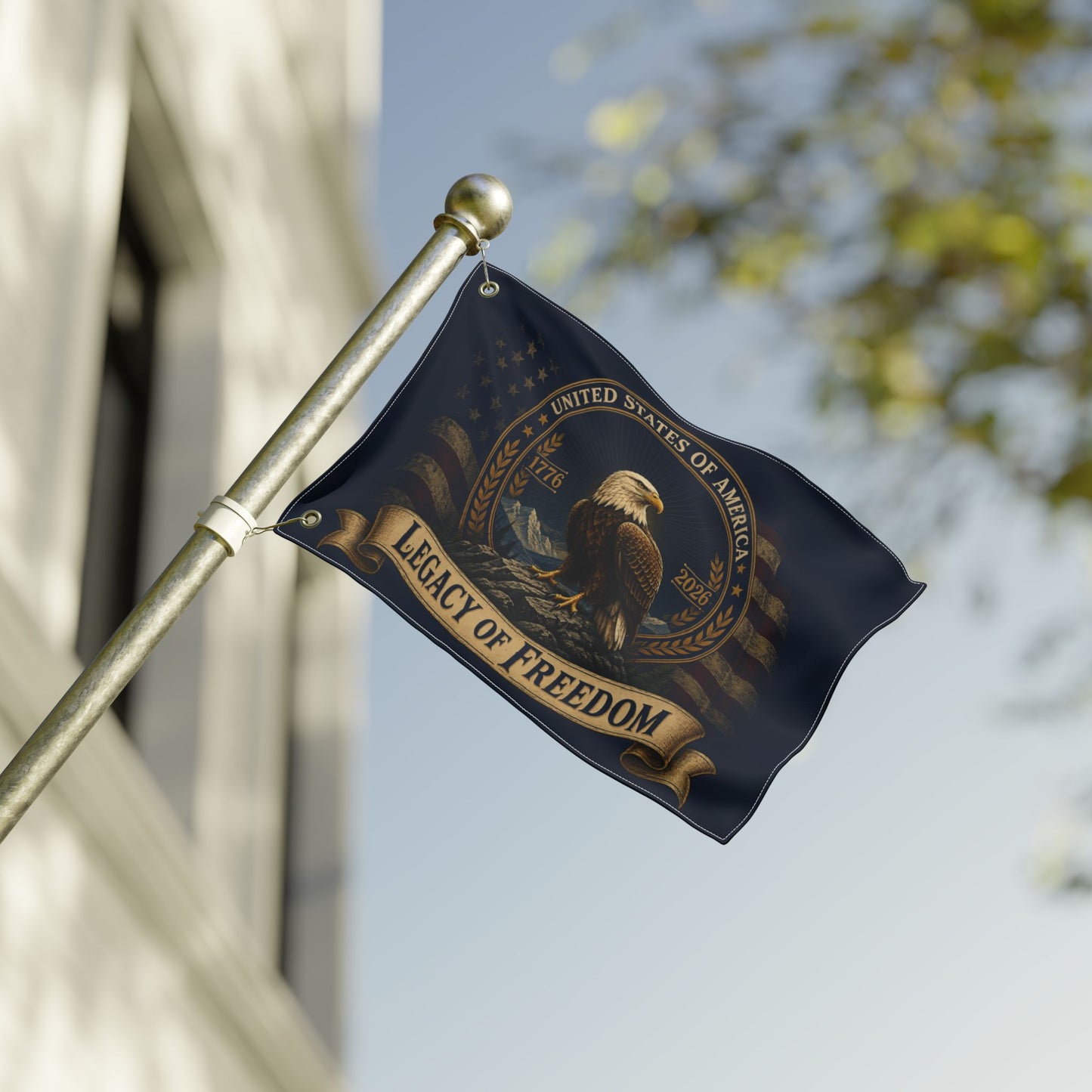 Double-Sided Flag – 'Legacy of Freedom' Eagle American Flag Banner