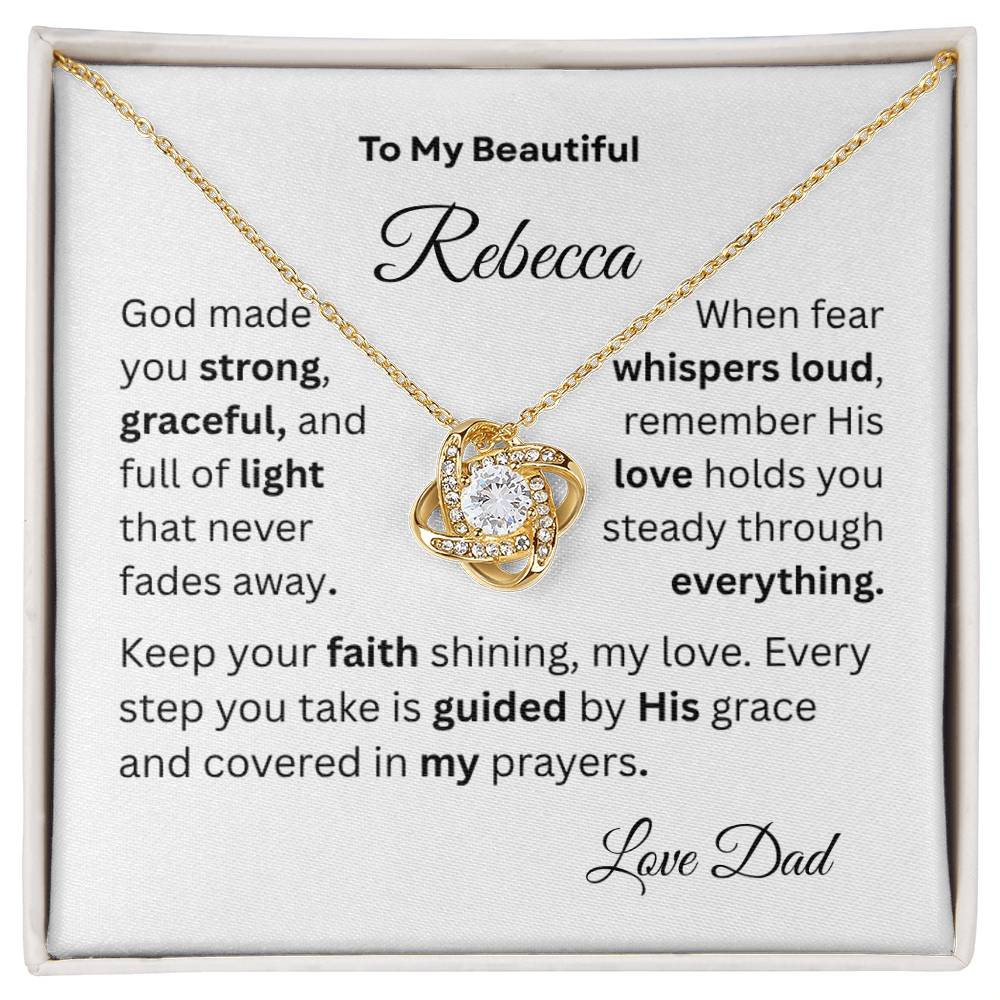 The Unbreakable Bond | Personalized Love Knot Necklace with Daughter's Faith Message