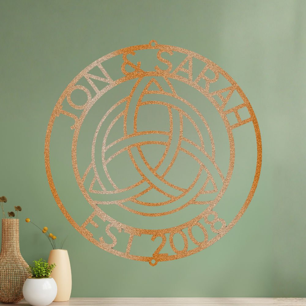 Personalized Celtic Knot Ring Monogram - Steel Sign