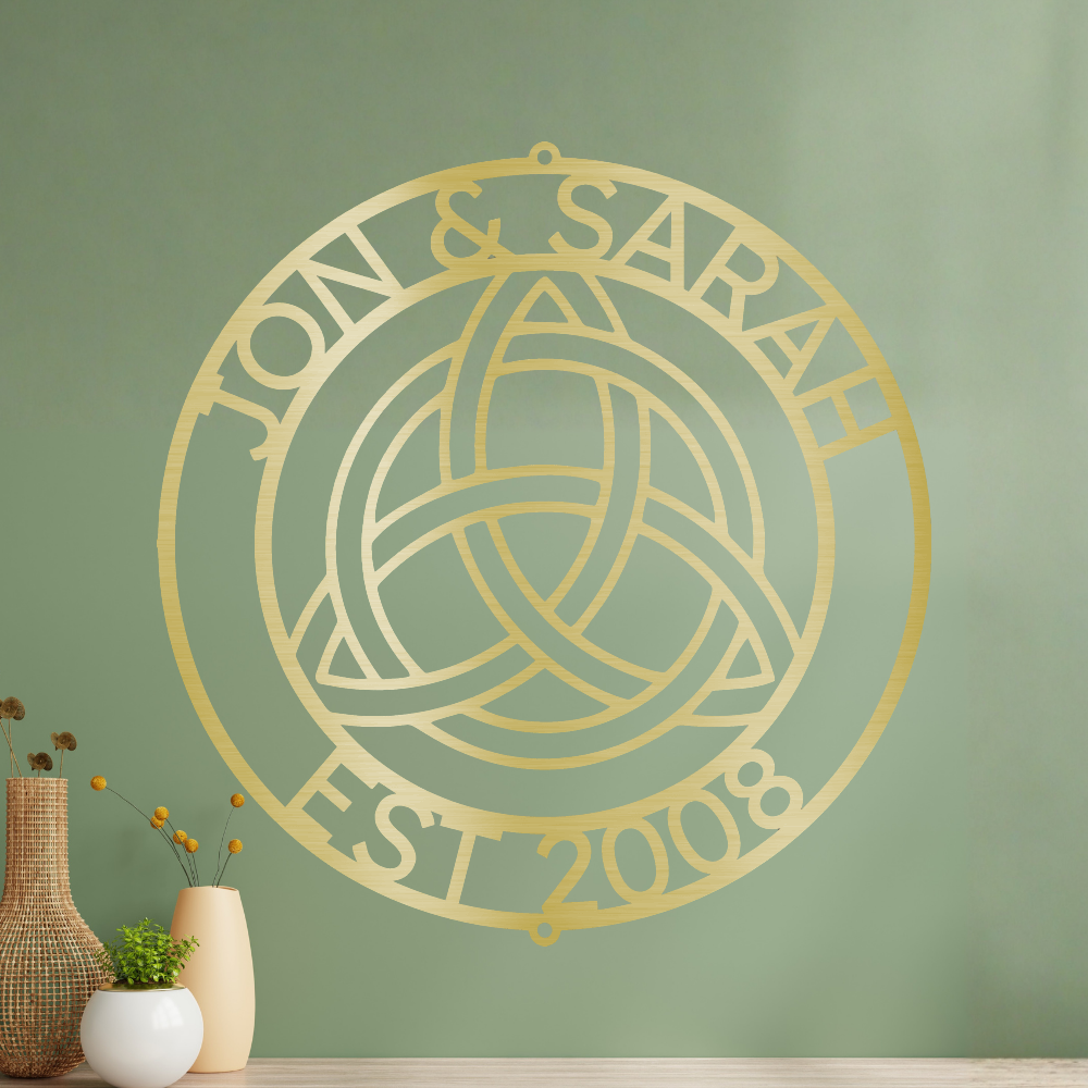 Personalized Celtic Knot Ring Monogram - Steel Sign