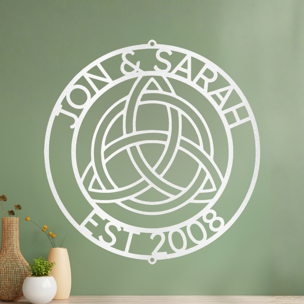 Personalized Celtic Knot Ring Monogram - Steel Sign