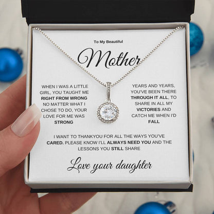 To My Mother | From Daughter Gift | Eternal Hope Necklace | Mother's Day | Birthday | Christmas