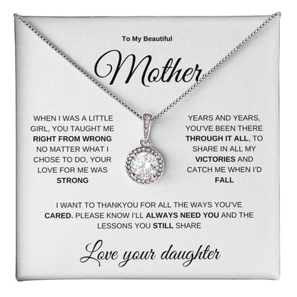To My Mother | From Daughter Gift | Eternal Hope Necklace | Mother's Day | Birthday | Christmas