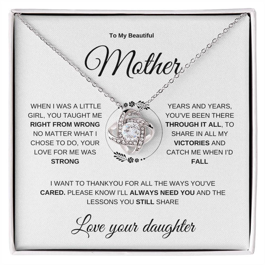 To My Amazing Mom From Daughter | Love Knot Necklace | Mother's Day | Birthday | Christmas