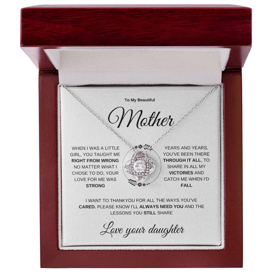 To My Amazing Mom From Daughter | Love Knot Necklace | Mother's Day | Birthday | Christmas