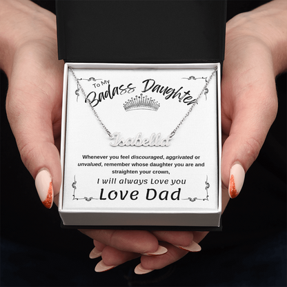 Personalized BasAss Daughter Necklace-From Dad