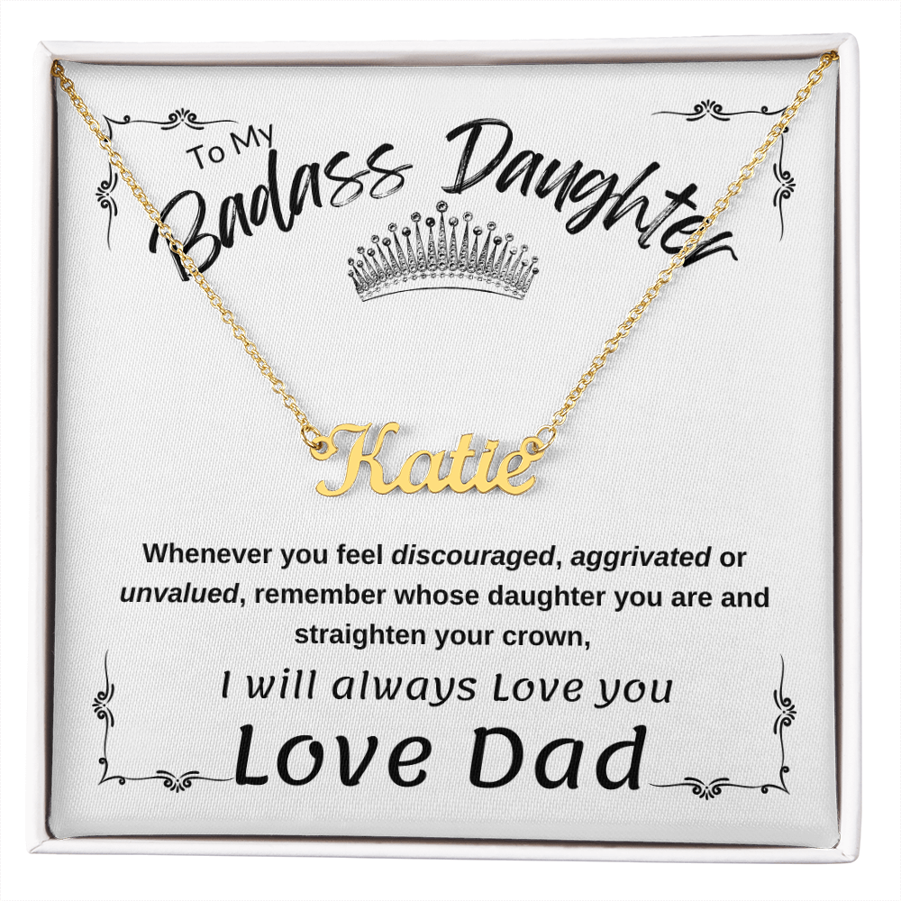 Personalized BasAss Daughter Necklace-From Dad