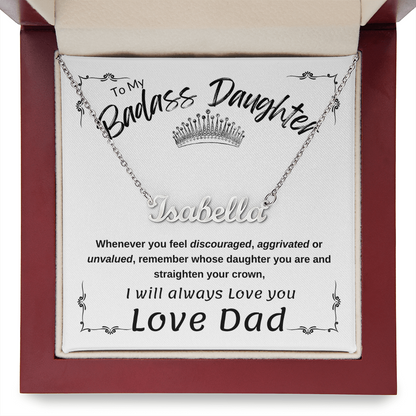 Personalized BasAss Daughter Necklace-From Dad