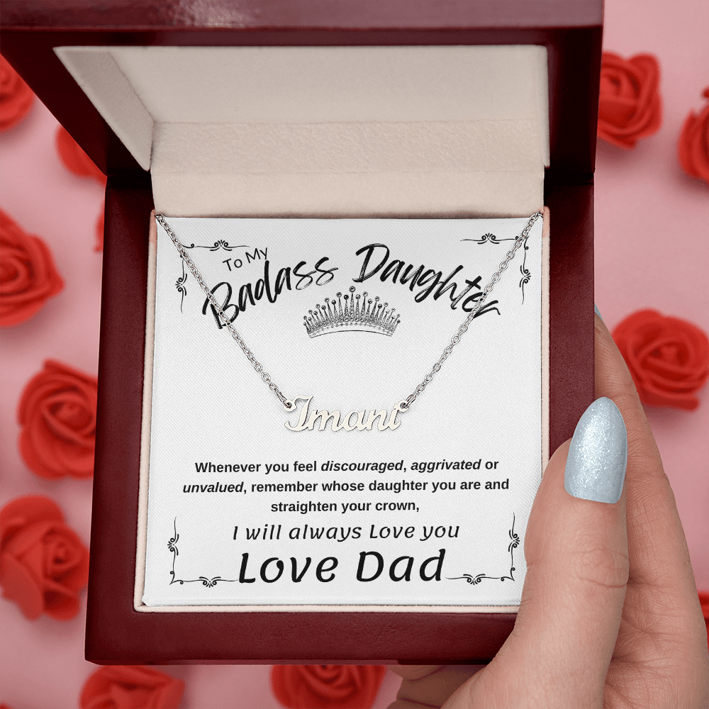 Personalized BasAss Daughter Necklace-From Dad