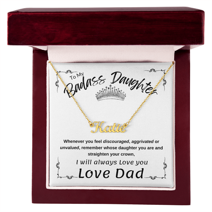 Personalized BasAss Daughter Necklace-From Dad