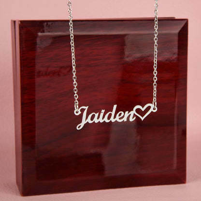 To My Soulmate Name Necklace with Heart