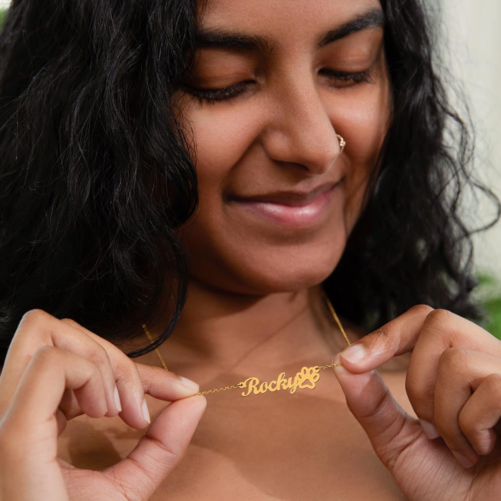Personalized Paw Print Necklace