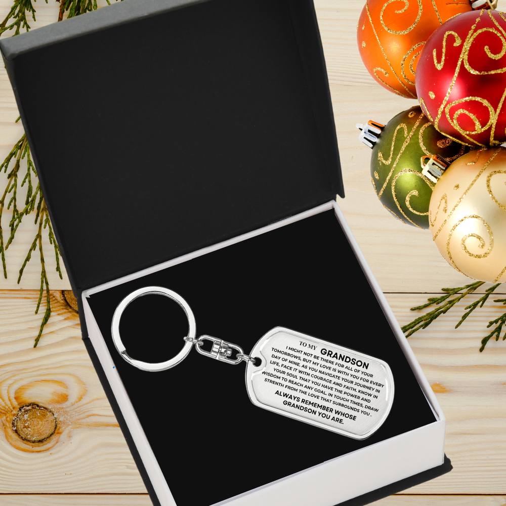 PERSONALIZED GRANDSON DOGTAG KEYCHAIN