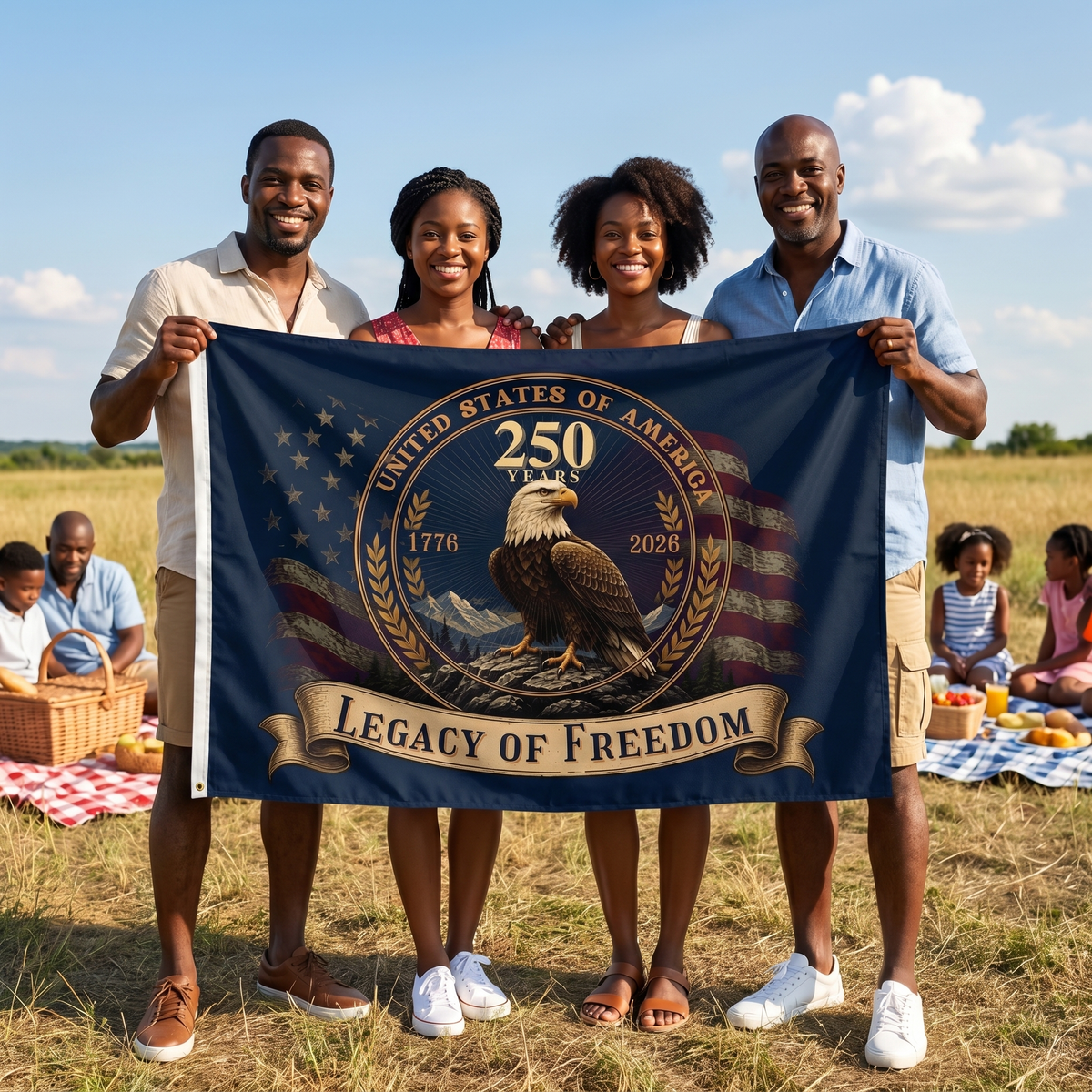 Double-Sided Flag – 'Legacy of Freedom' Eagle American Flag Banner