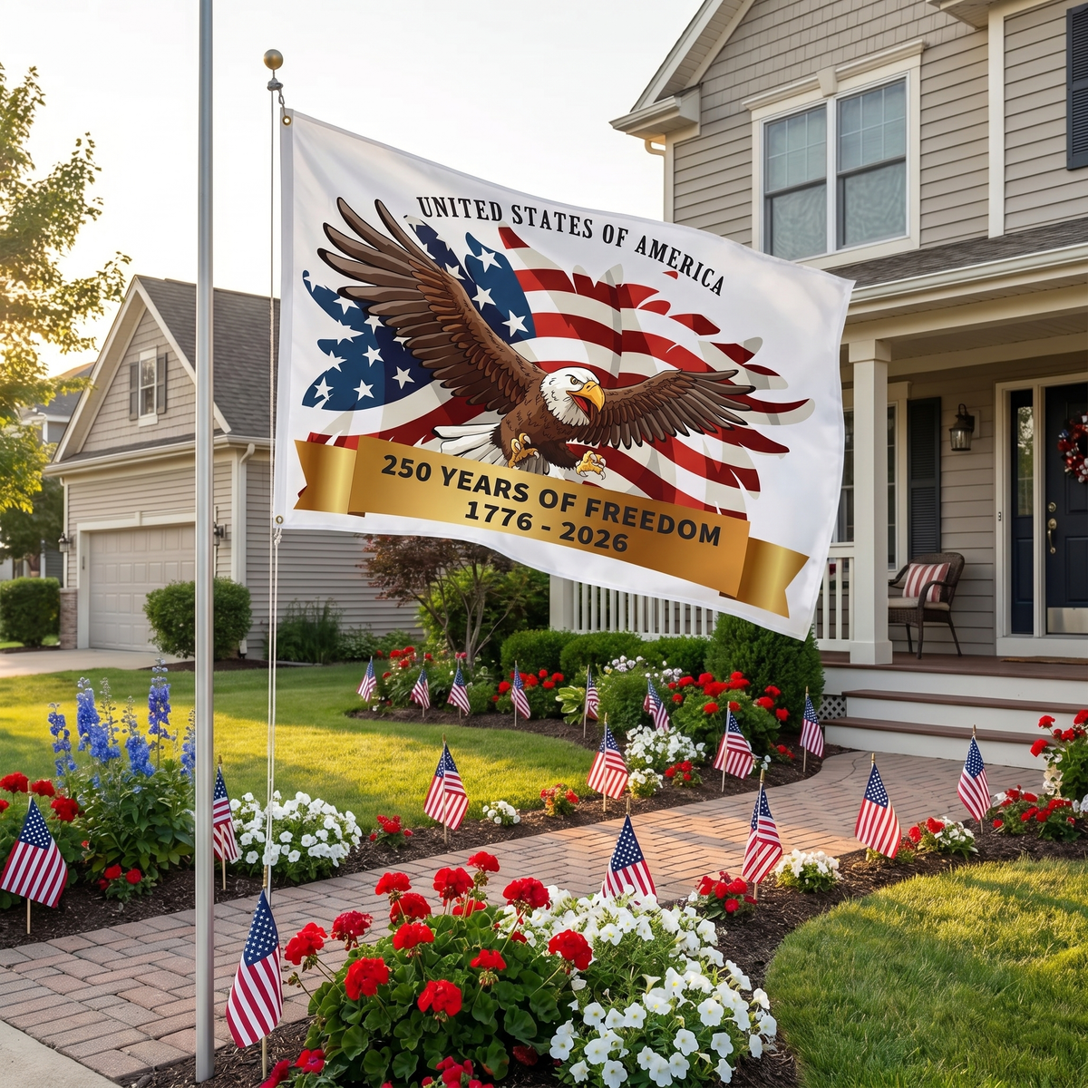 250 Years of Freedom 1776-2026 Double-Sided American Flag