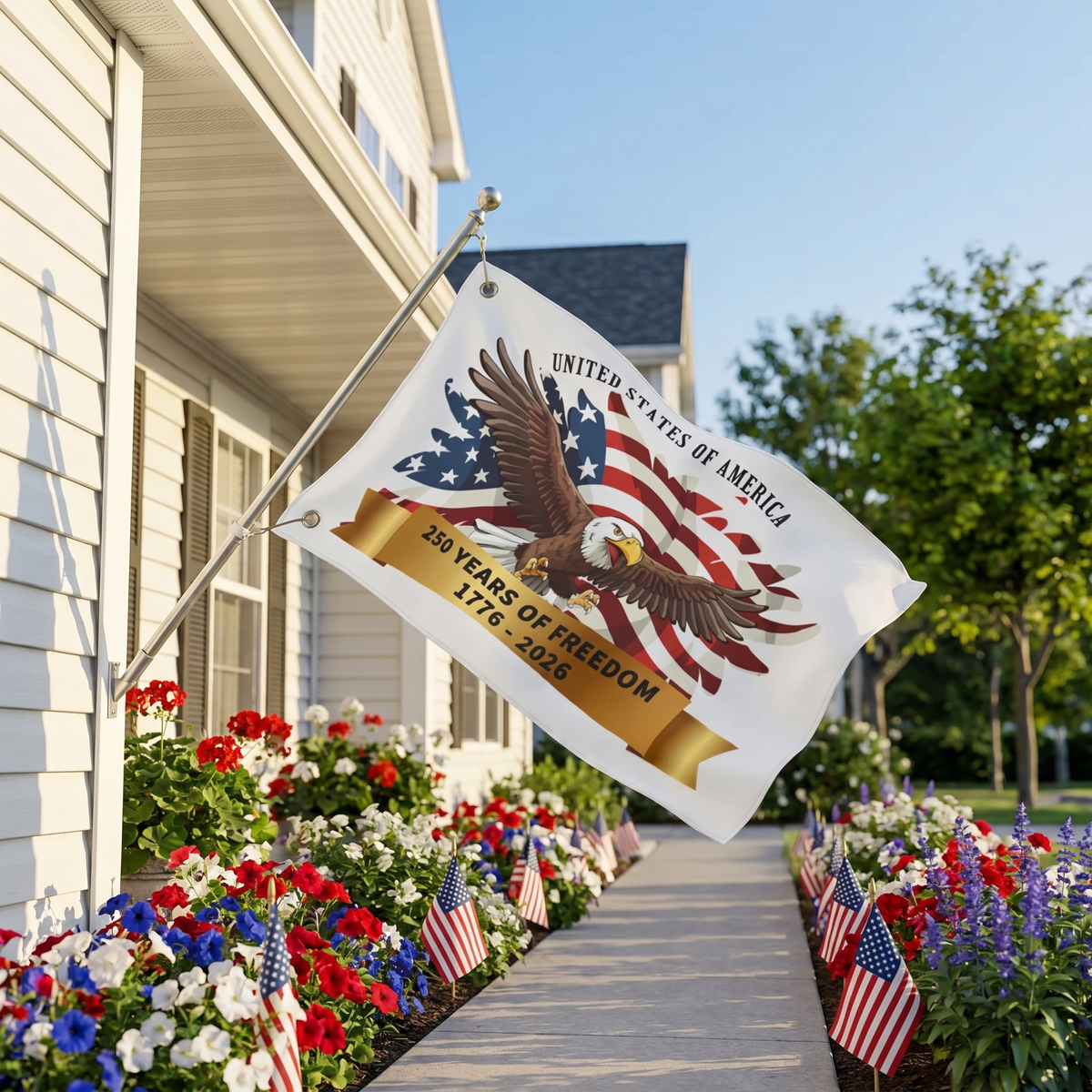 250 Years of Freedom 1776-2026 Double-Sided American Flag