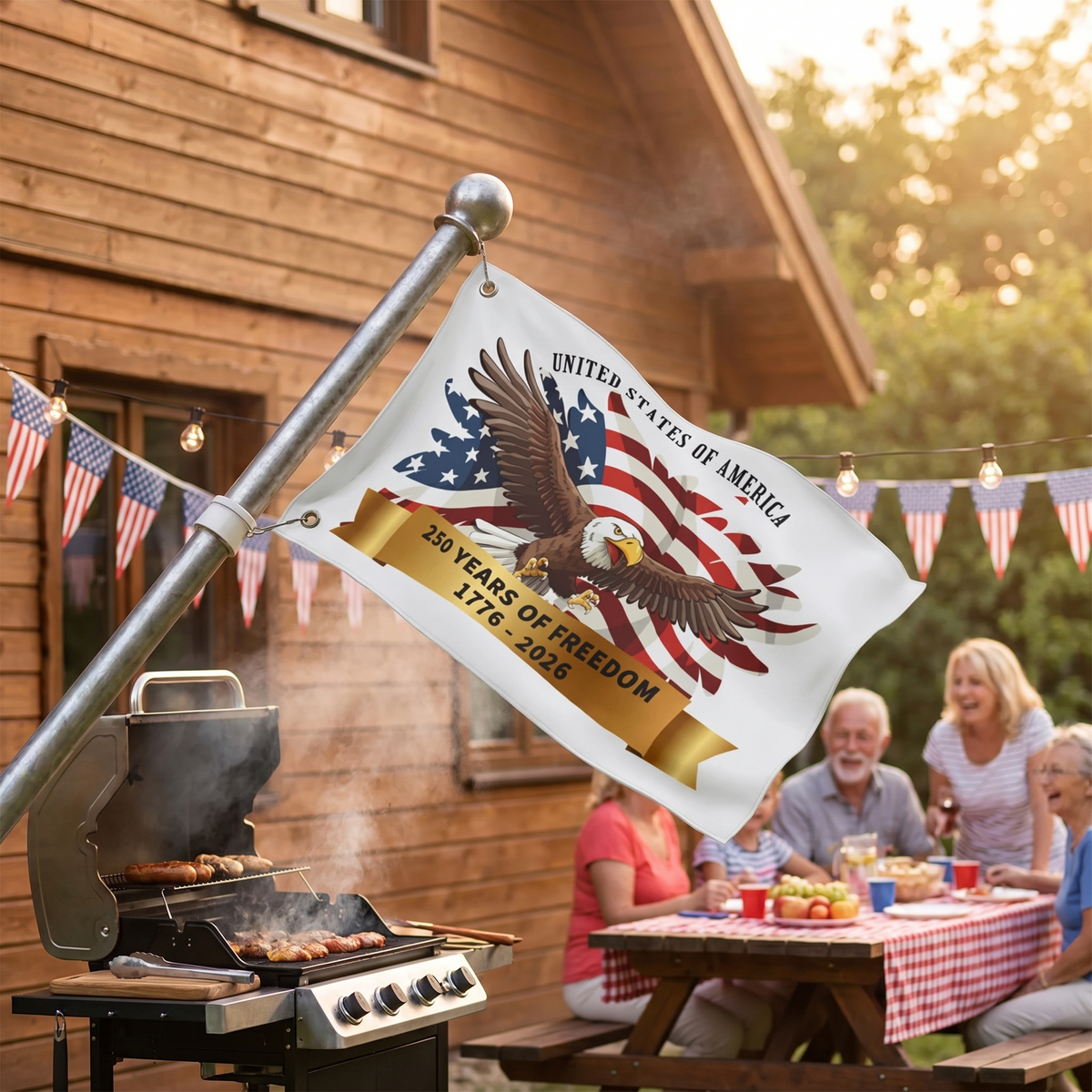 250 Years of Freedom 1776-2026 Double-Sided American Flag