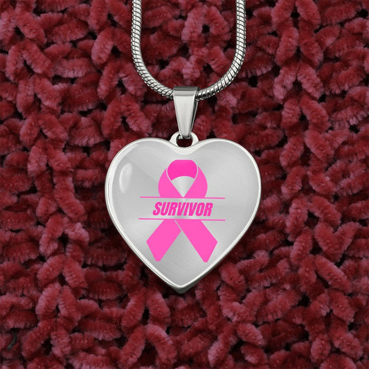 Breast Cancer Awareness-Survivor Heart Pendant