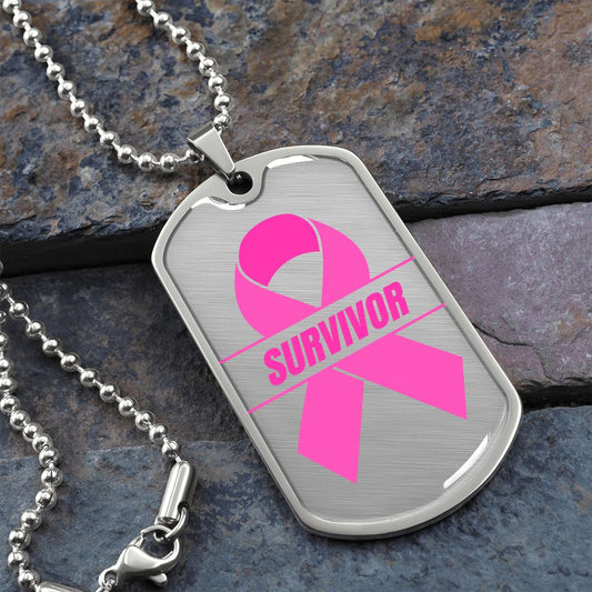 Breast Cancer Awareness-Survivor Dog Tag