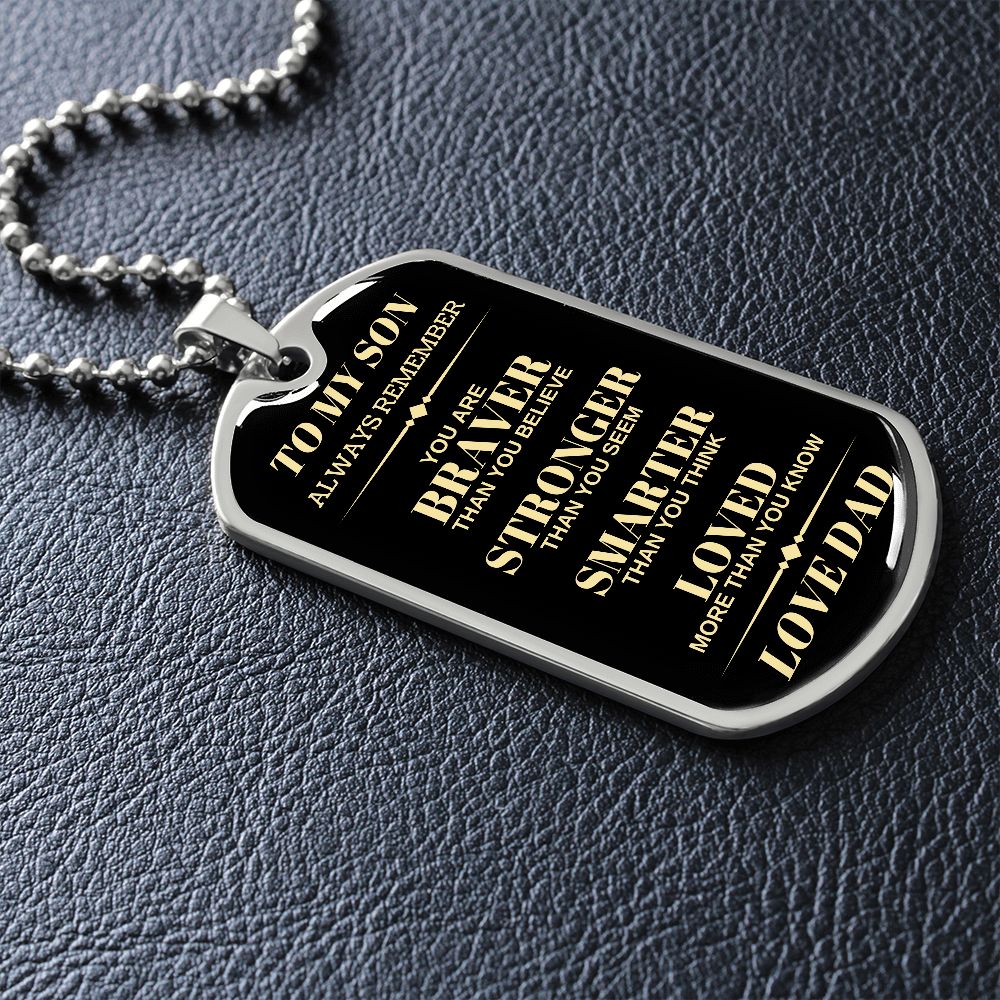 Son Dog Tag | From Dad - Black