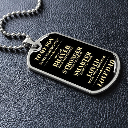 Son Dog Tag | From Dad - Black