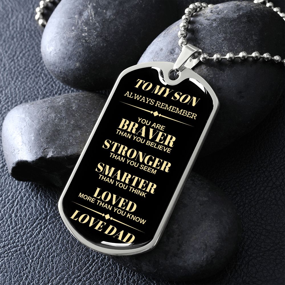 Son Dog Tag | From Dad - Black