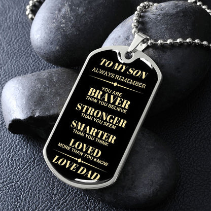 Son Dog Tag | From Dad - Black