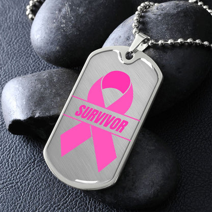 Breast Cancer Awareness-Survivor Dog Tag