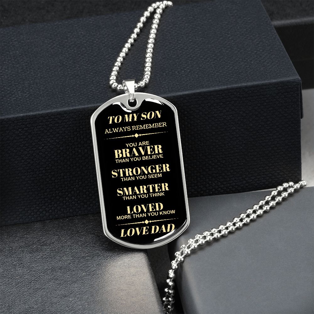 Son Dog Tag | From Dad - Black
