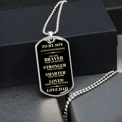 Son Dog Tag | From Dad - Black