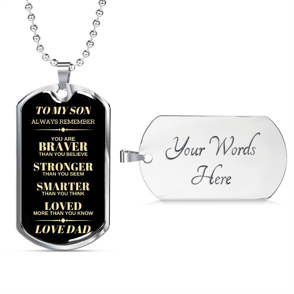 Son Dog Tag | From Dad - Black