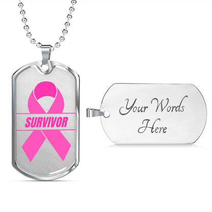 Breast Cancer Awareness-Survivor Dog Tag