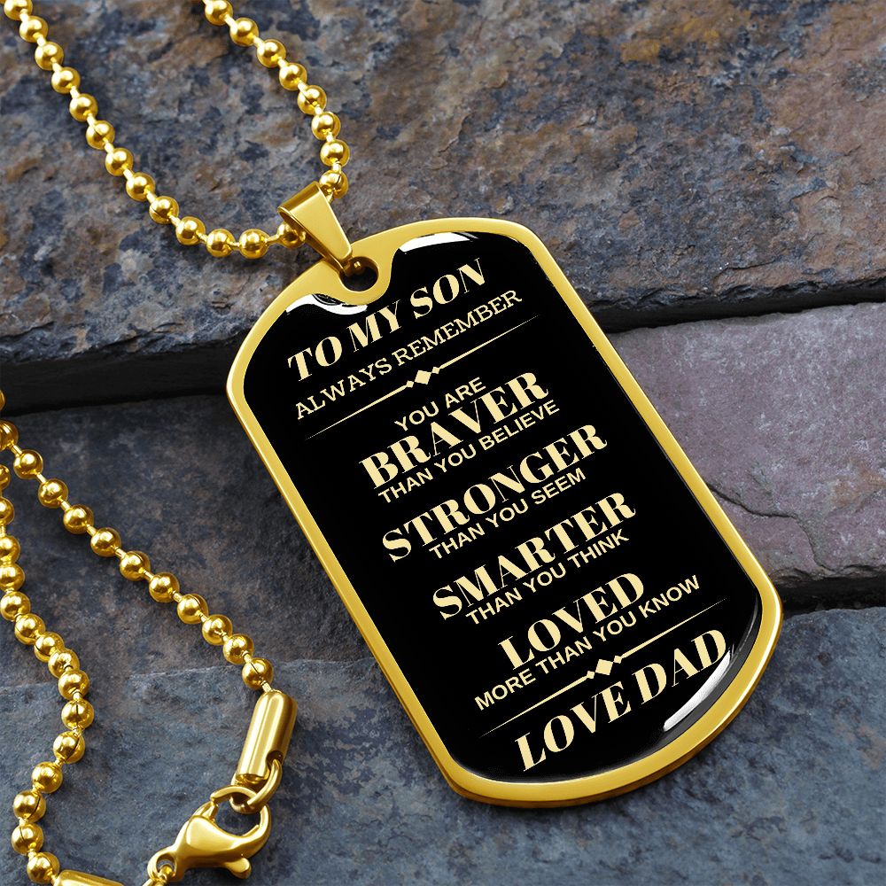 Son Dog Tag | From Dad - Black