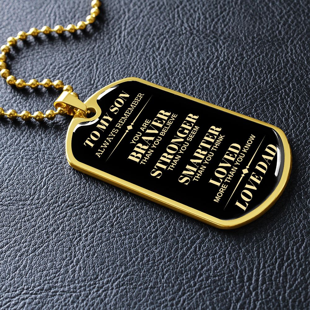 Son Dog Tag | From Dad - Black