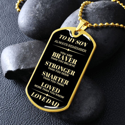 Son Dog Tag | From Dad - Black