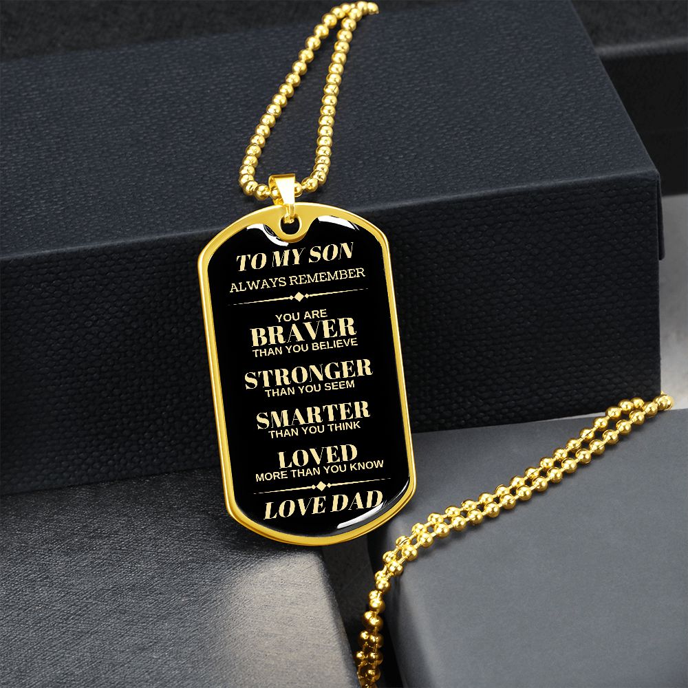 Son Dog Tag | From Dad - Black