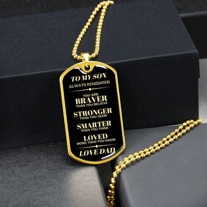 Son Dog Tag | From Dad - Black