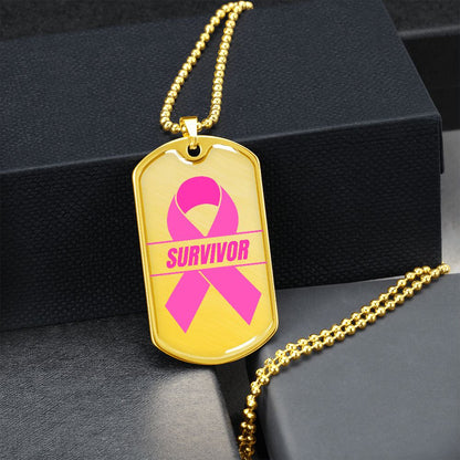 Breast Cancer Awareness-Survivor Dog Tag